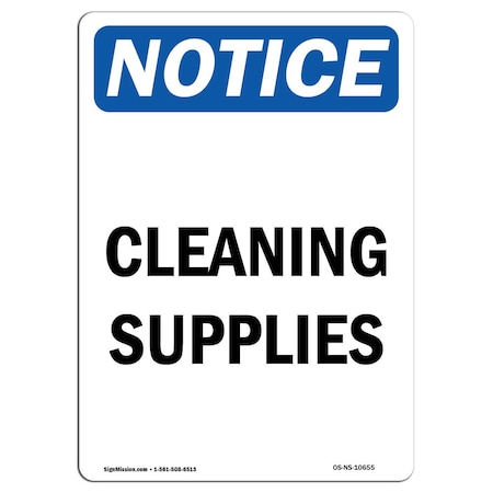 Signmission OSHA Notice, 5" Height, Cleaning Supplies Sign, 5" X 3.5", Portrait OS-NS-D-35-V-10655